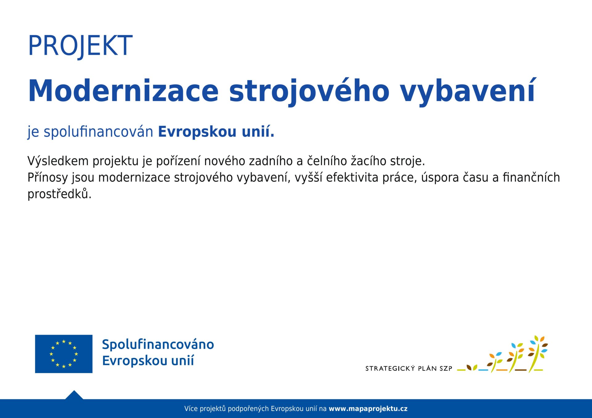 Modernizace strojového vybavení